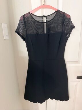 B. Darlin Black Mesh Illusion Fit & Flare Cocktail Dress Size 7/8 Small Size